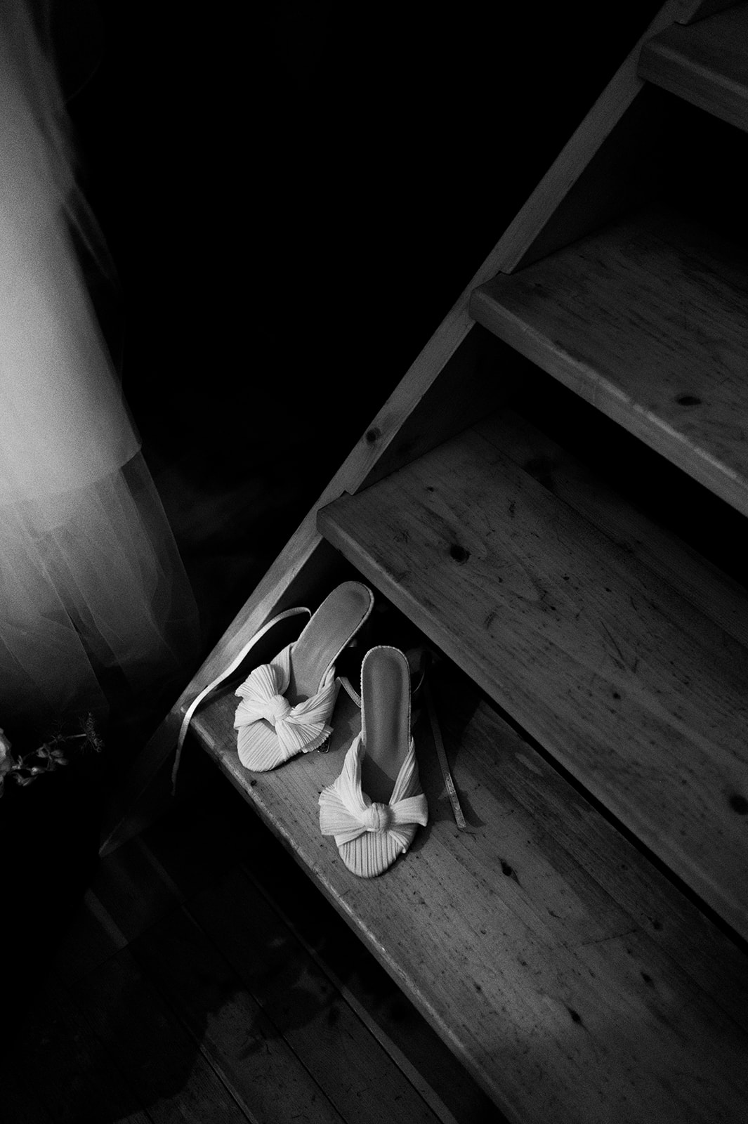Loeffler and Randall Bridal Shoes with Bow, Summer wedding at Hillside Lodge & Chalets in Golden BC