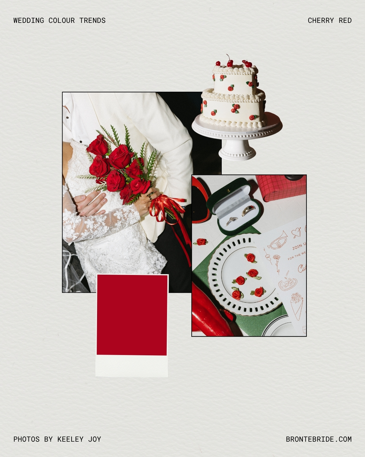 Bright, glossy, and full of energy, Cherry brings a bold, modern edge to any wedding palette. It works beautifully in statement florals, fashion-forward bridal looks, or high-contrast stationery.